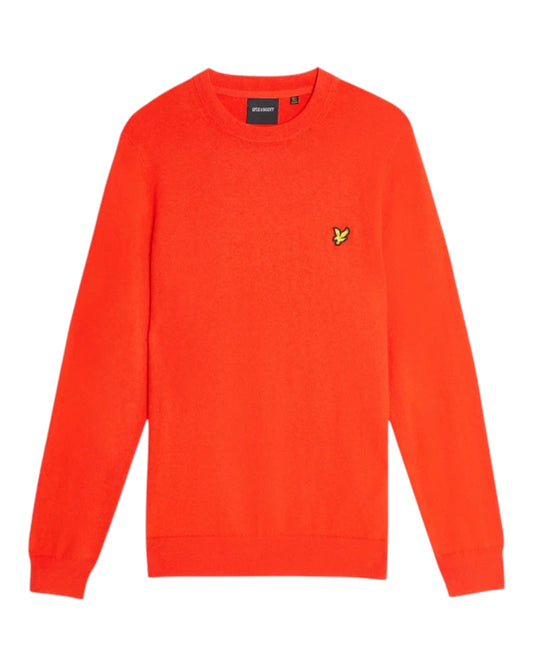Lyle and Scott Cotton Merino Crew Neck Jumper Ketchup
