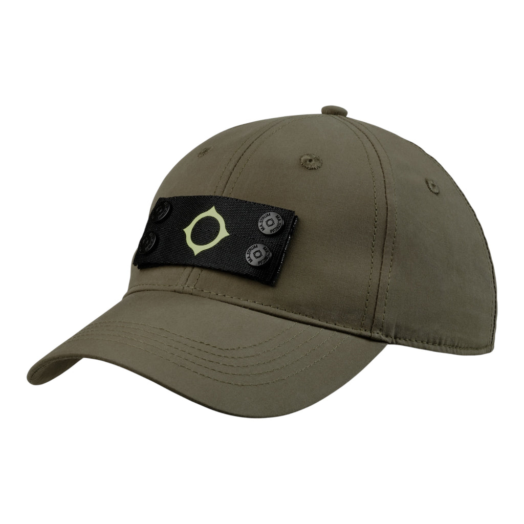 Ma.Strum Badge baseball cap bronze green