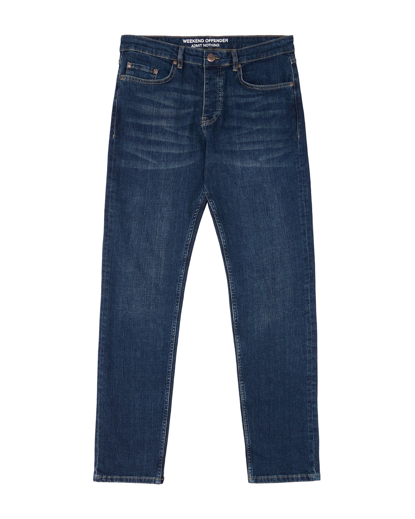 WEEKEND OFFENDER 444 Tapered Dark Vintage Denim Jeans