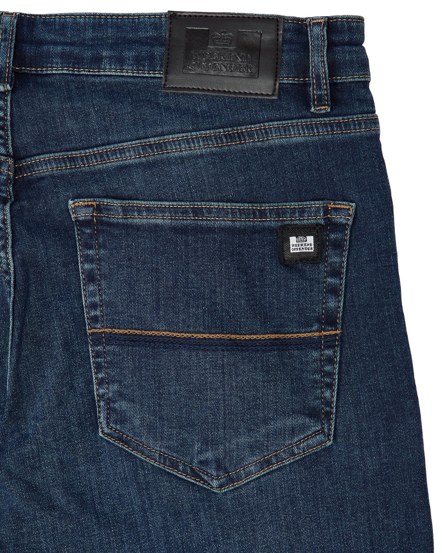 WEEKEND OFFENDER 444 Tapered Dark Vintage Denim Jeans