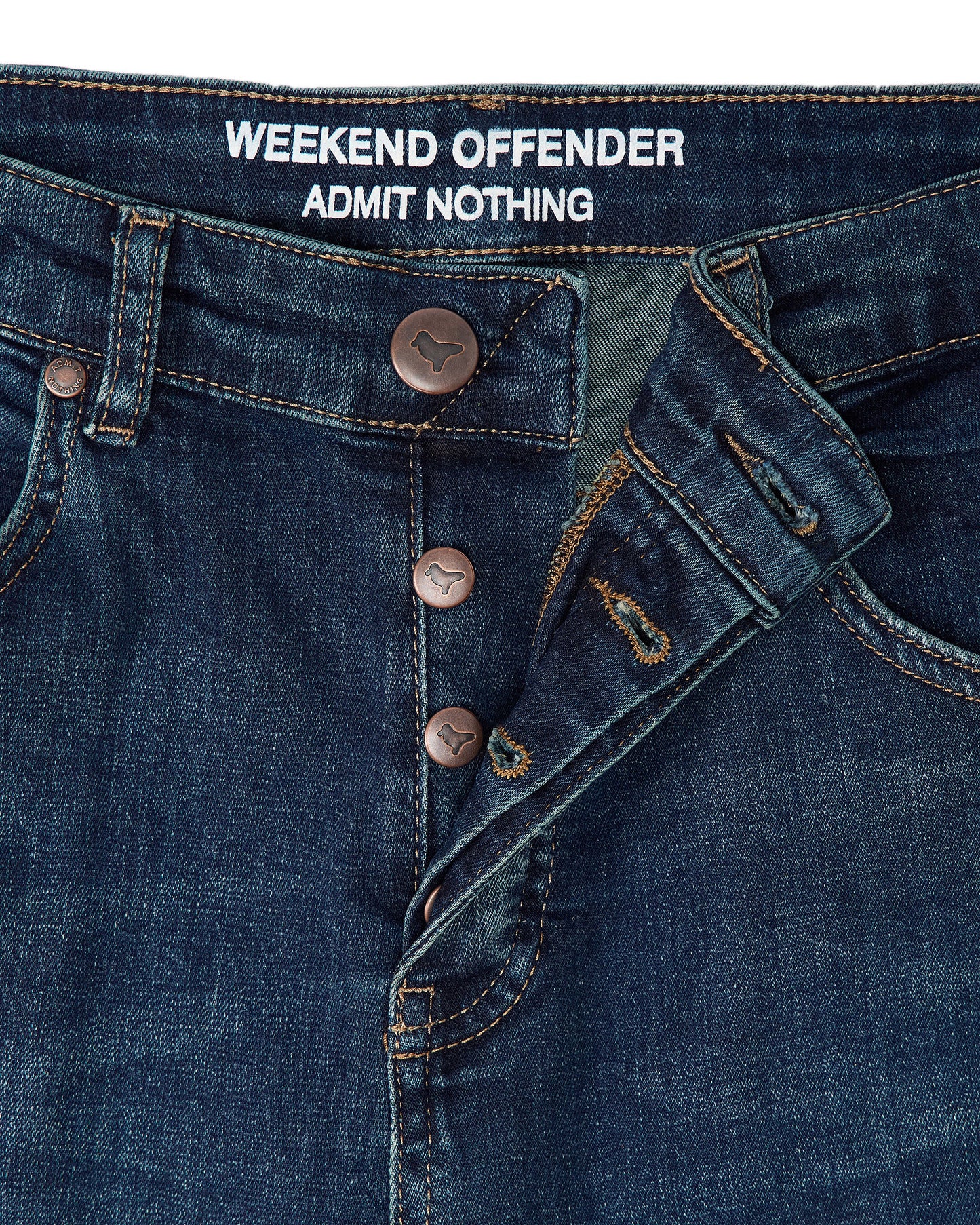 WEEKEND OFFENDER 444 Tapered Dark Vintage Denim Jeans