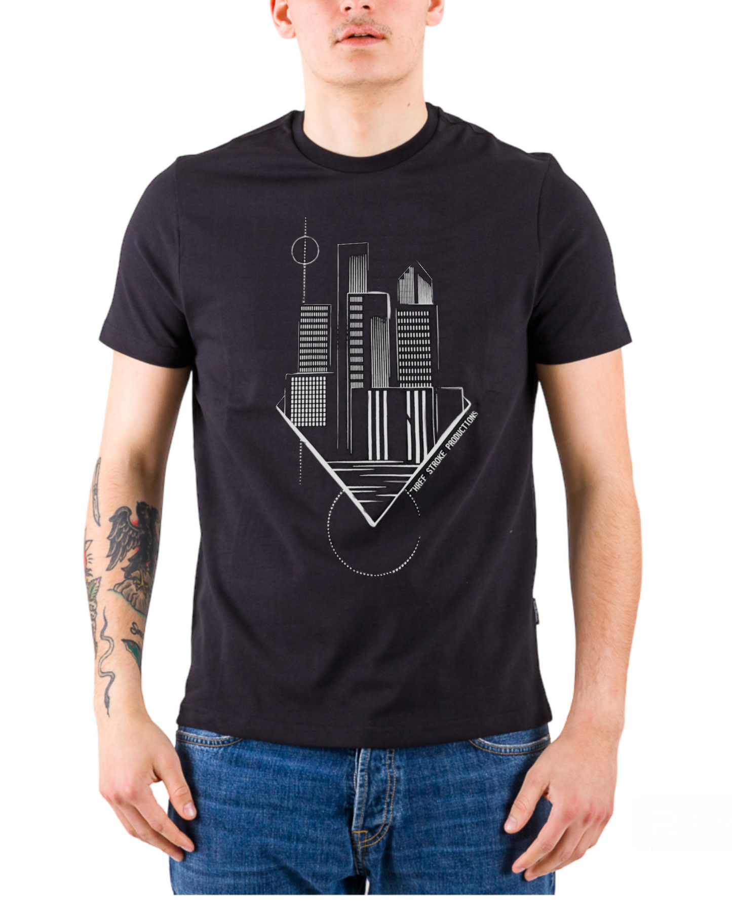 THREE STROKE T-shirt metropolis Black