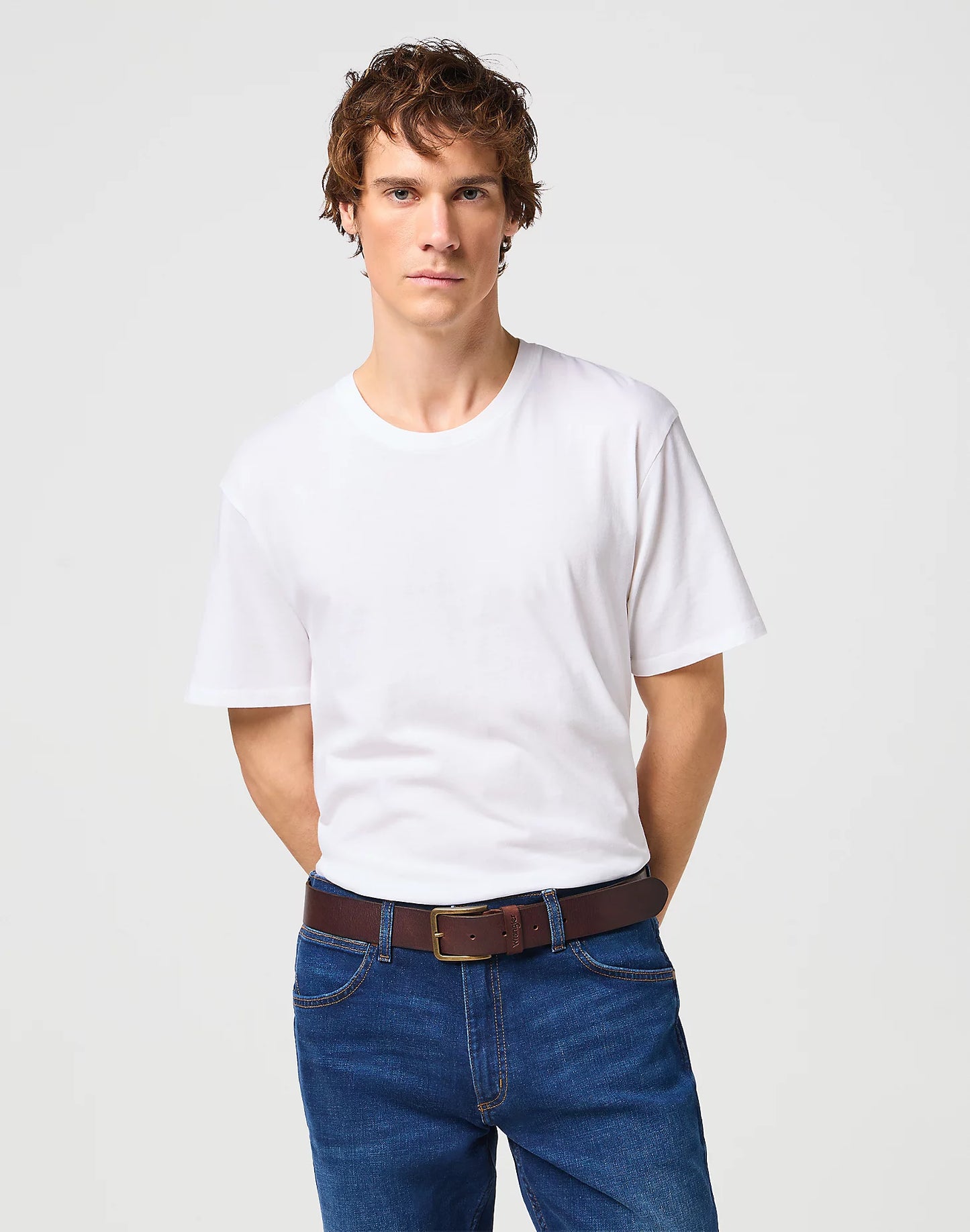 WRANGLER STRUCTURED BELT IN BROWN