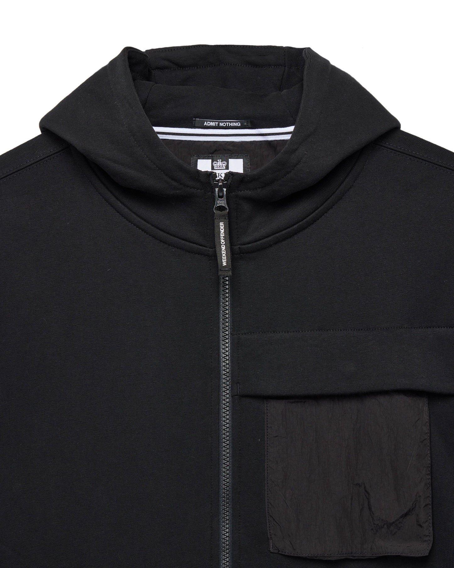 WEEKEND OFFENDER Daponte Zip Hoodie Black