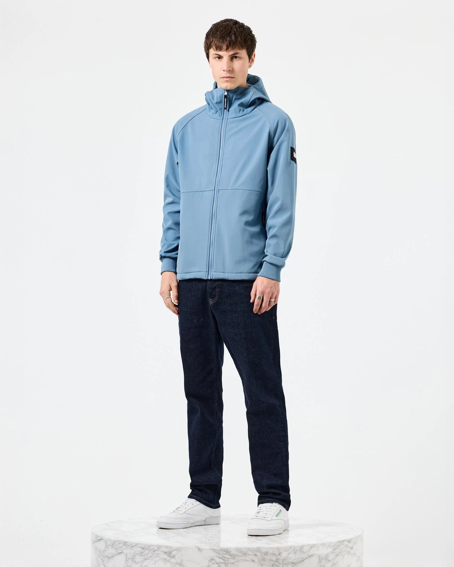 WEEKEND OFFENDER Stipe Softshell Jacket Baltic Blue