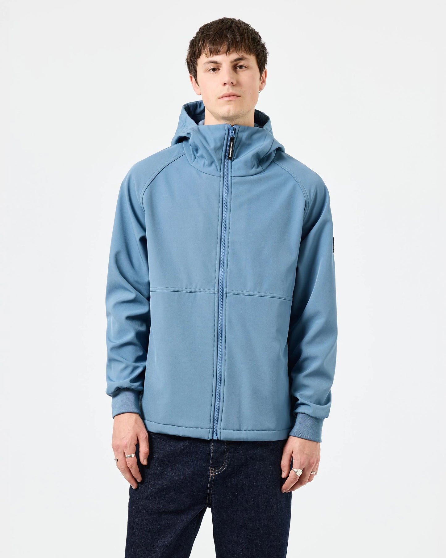 WEEKEND OFFENDER Stipe Softshell Jacket Baltic Blue