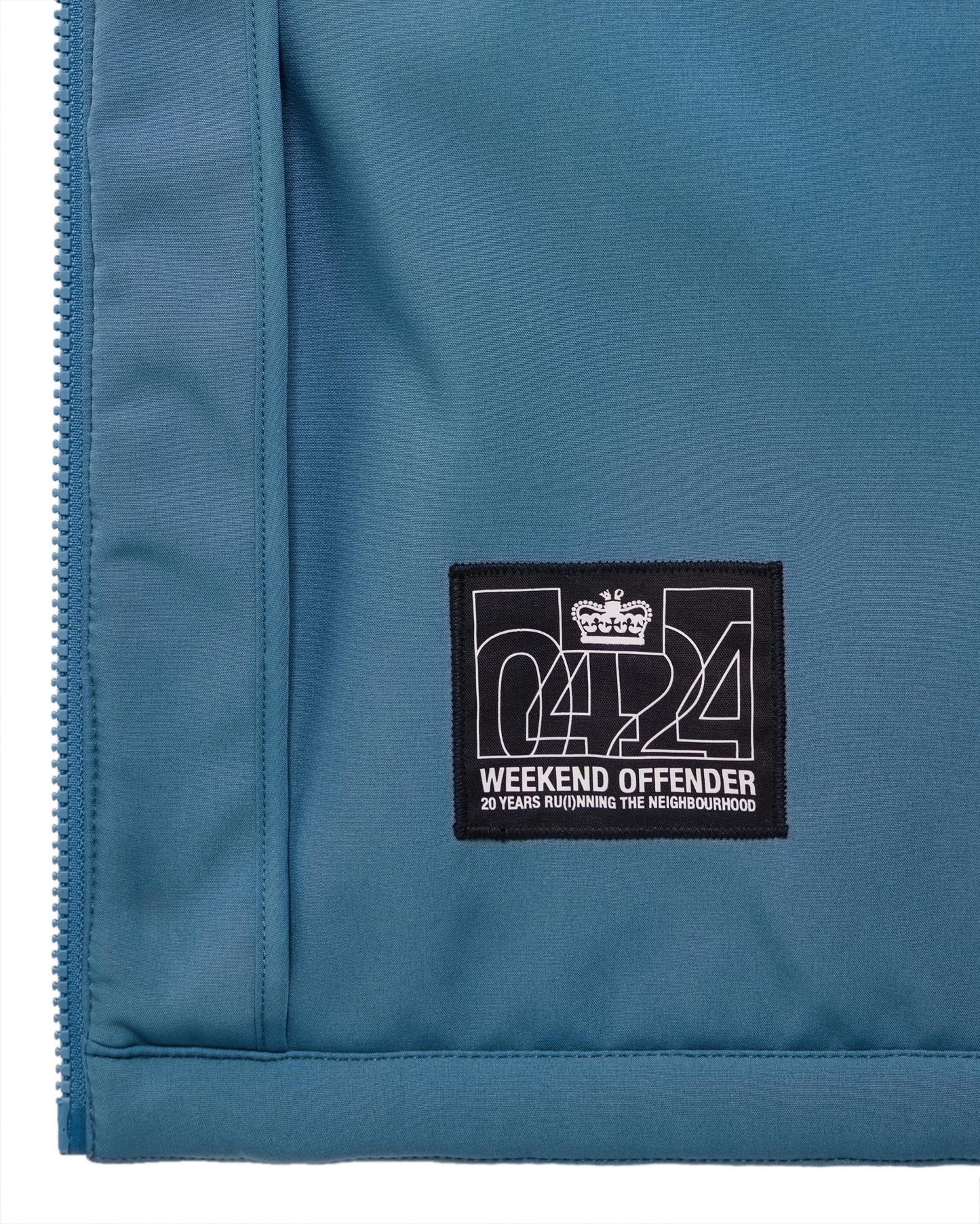 WEEKEND OFFENDER Stipe Softshell Jacket Baltic Blue