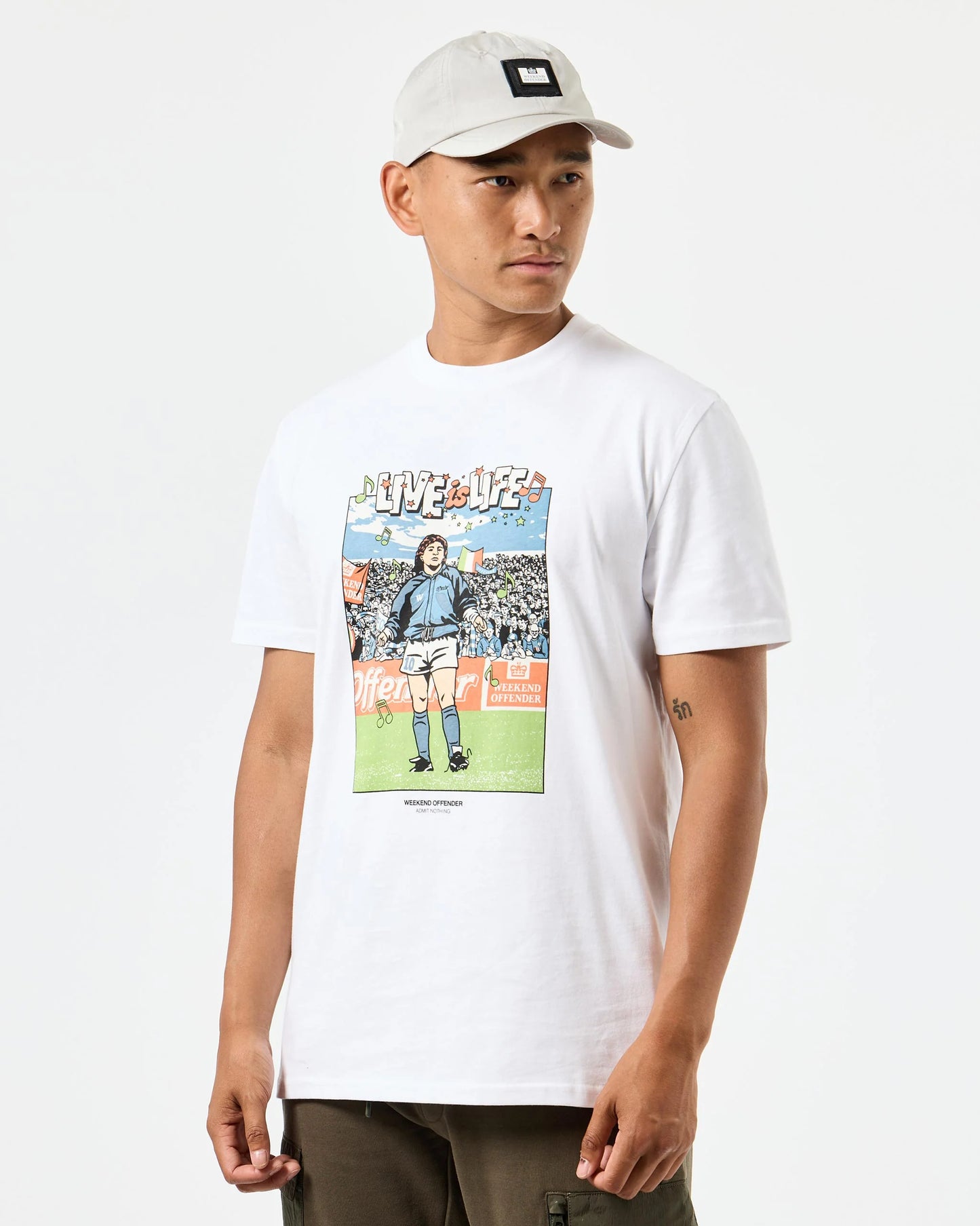 WEEKEND OFFENDER T-shirt grafica Opus Kingfisher White