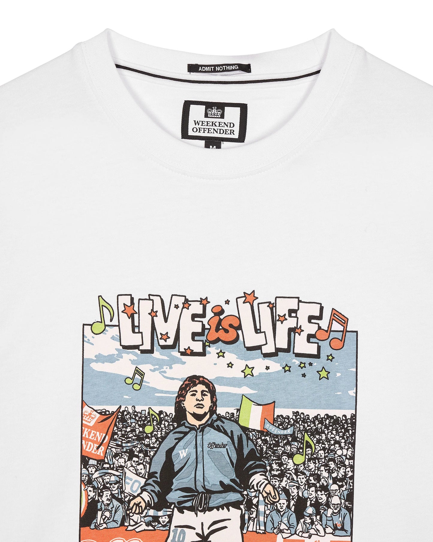 WEEKEND OFFENDER T-shirt grafica Opus Kingfisher White