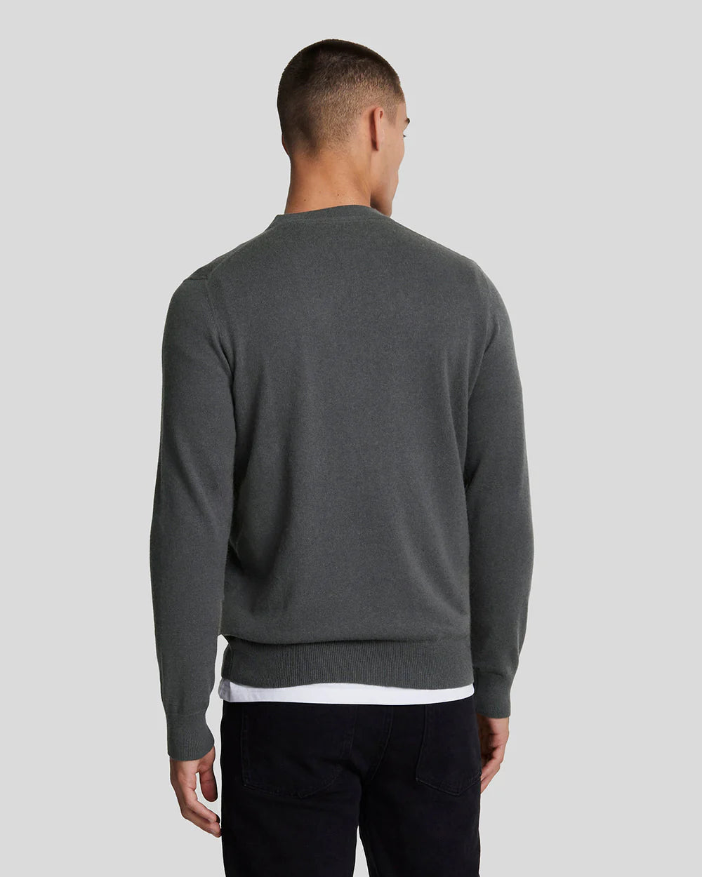 LYLE AND SCOTT Cotton Merino Crew Neck Jumper Gunmetal