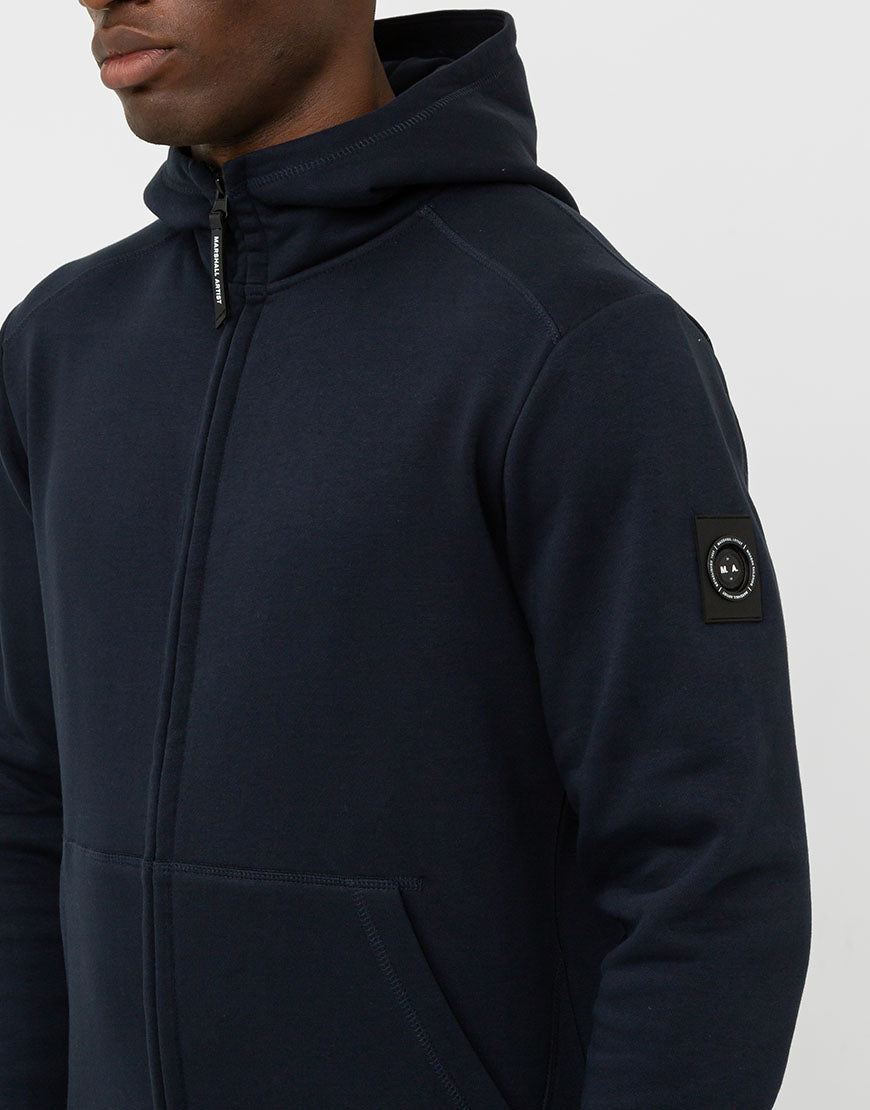 MARSHALL ARTIST SIREN FULL ZIP INJECTION HOODIE NAVY