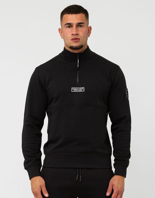 MARSHALL ARTIST SIREN 1/4 ZIP SWEAT  BLACK