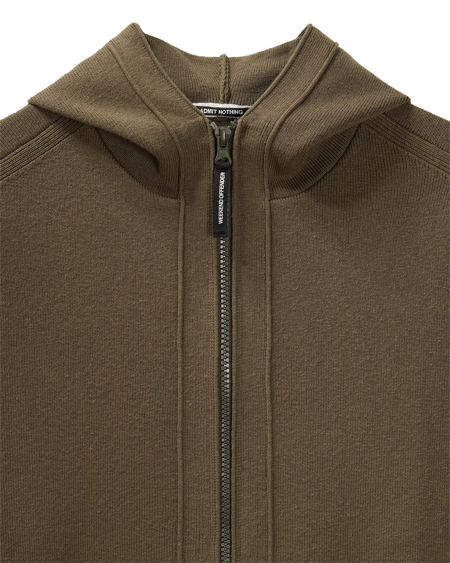 WEEKEND OFFENDER Enzo Knitted Hooded Sweater Castle Green