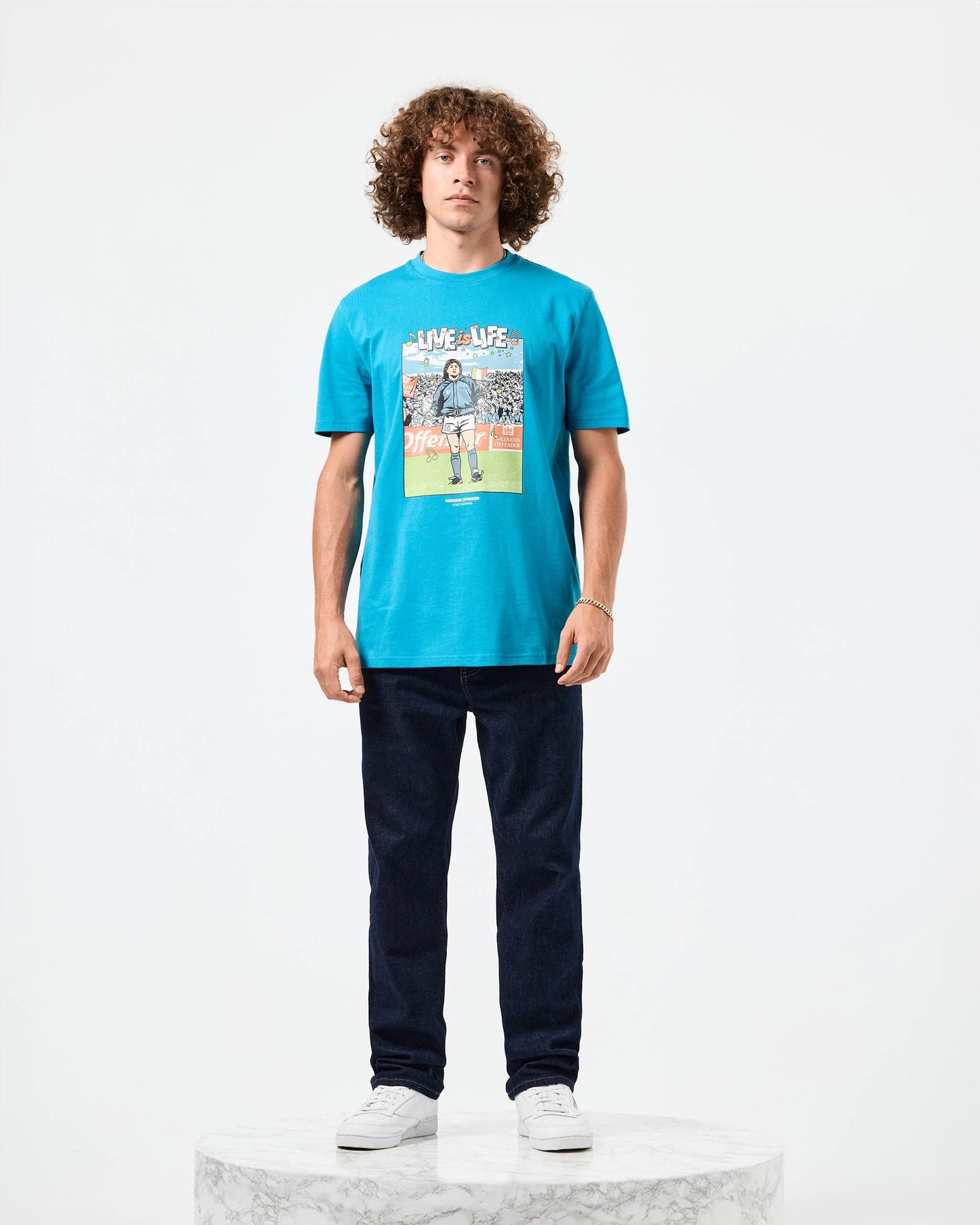 WEEKEND OFFENDER T-shirt grafica Opus Kingfisher Blue