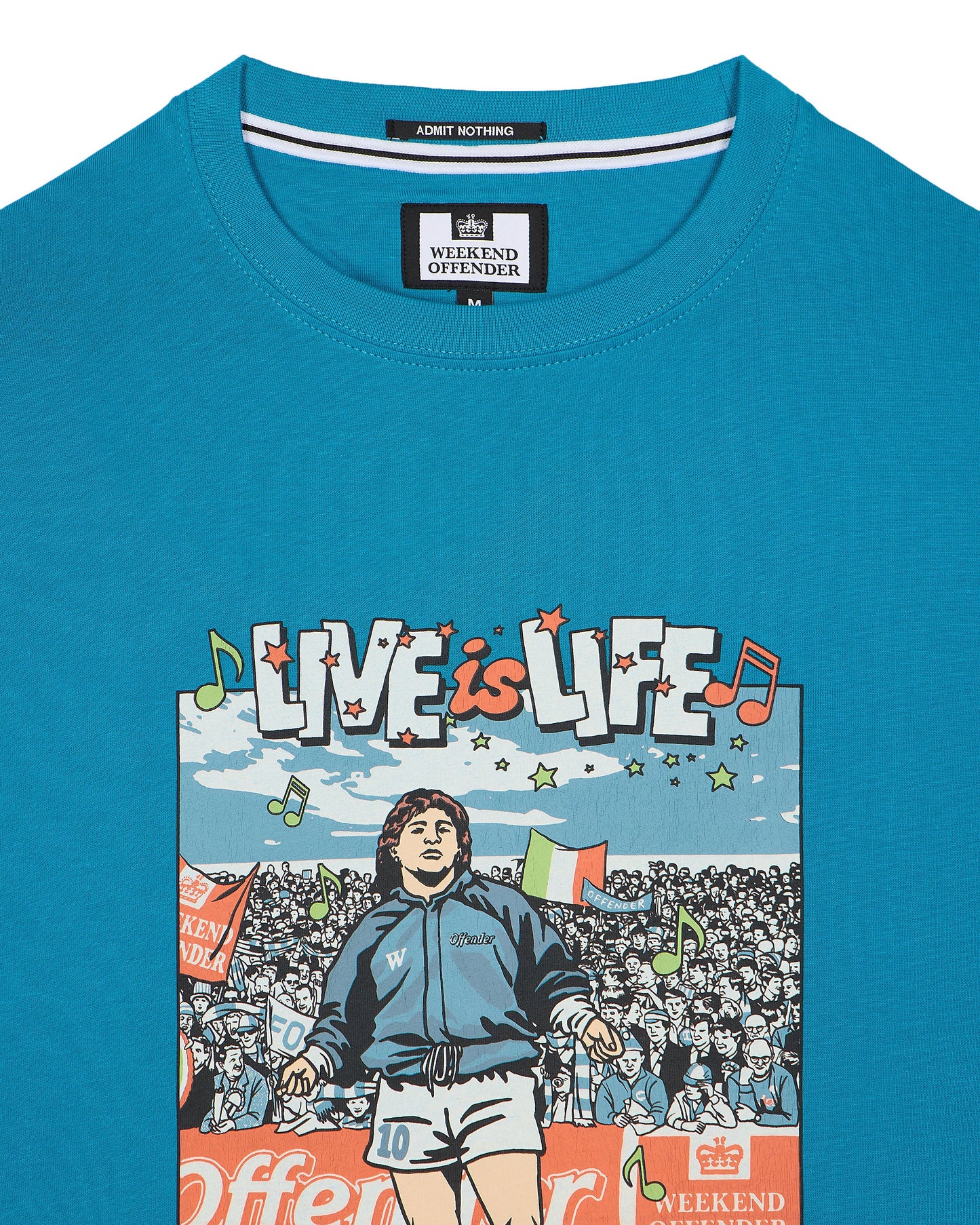 WEEKEND OFFENDER T-shirt grafica Opus Kingfisher Blue