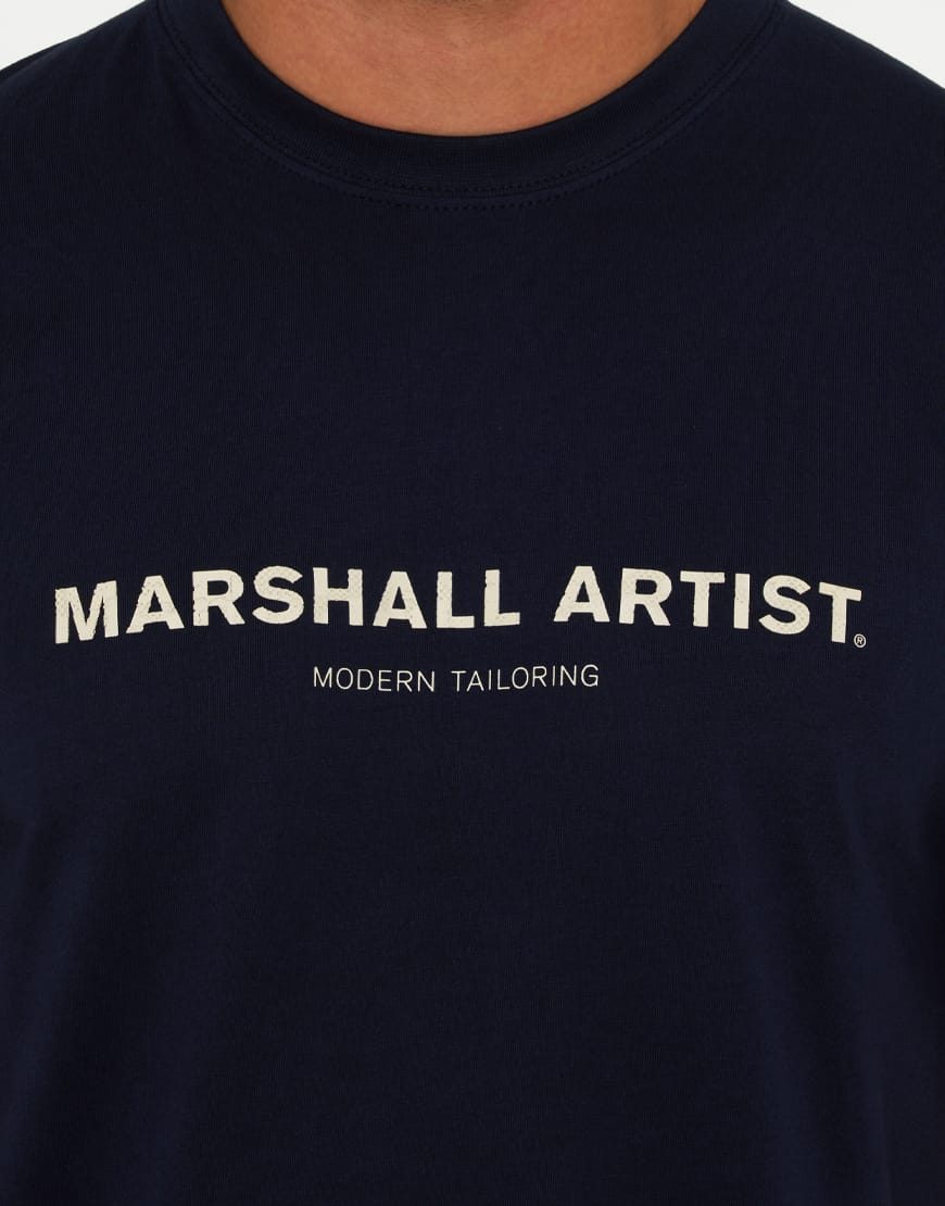 MARSHALL ARTIST COASTAL EROSION T-SHIRT NAVY