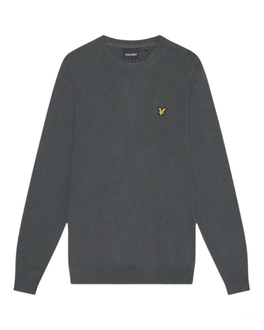 LYLE AND SCOTT Cotton Merino Crew Neck Jumper Gunmetal