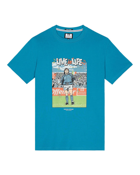 WEEKEND OFFENDER T-shirt grafica Opus Kingfisher Blue