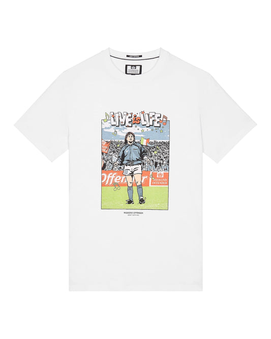 WEEKEND OFFENDER T-shirt grafica Opus Kingfisher White